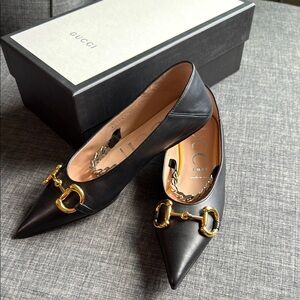 Gucci Nappa Lumiere Black Flats